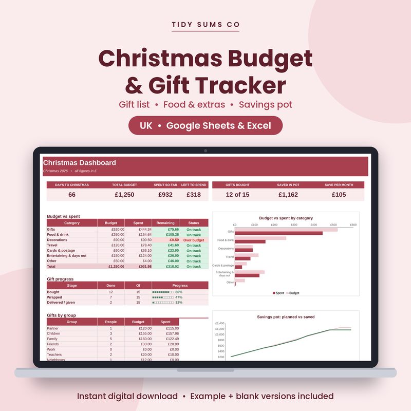 Christmas Budget and Gift Tracker preview